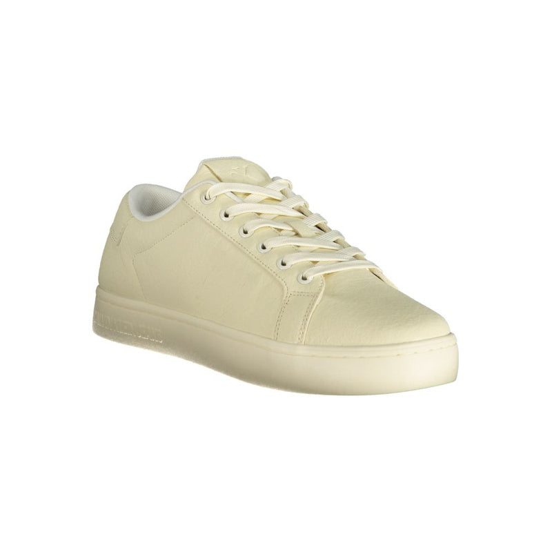Calvin Klein White Polyester Men Sneaker - Élégant et Confortable