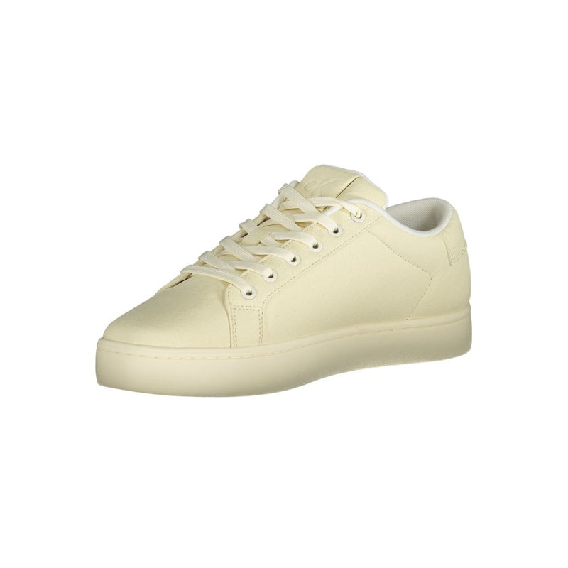 Calvin Klein White Polyester Men Sneaker - Élégant et Confortable