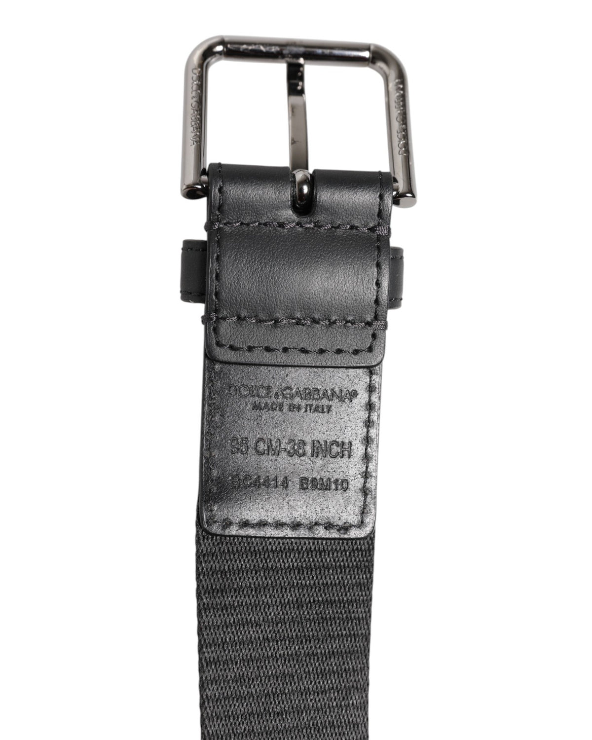 Ceinture à boucle logo DG en polyester vert et noir Dolce &amp; Gabbana