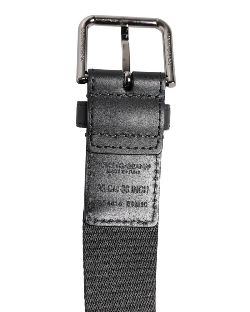 Dolce &amp; Gabbana Groene Zwarte Polyester DG Logo Gesp Riem