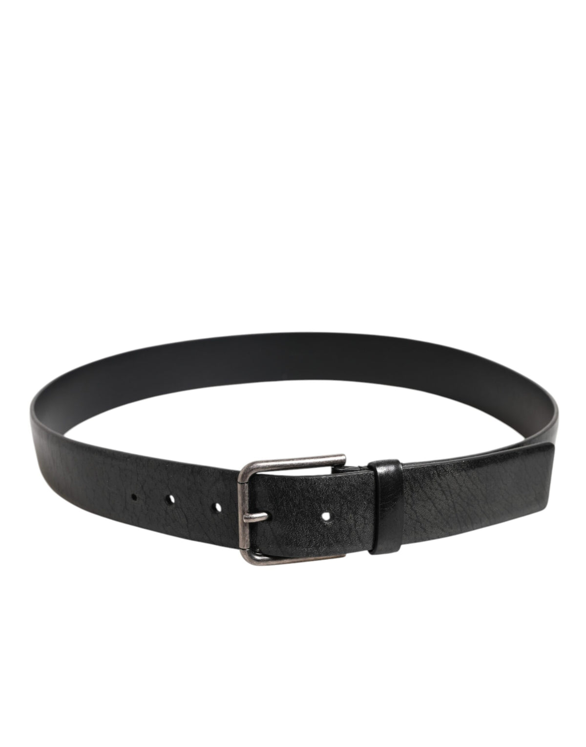 Ceinture classique en cuir noir Dolce &amp; Gabbana avec boucle en métal