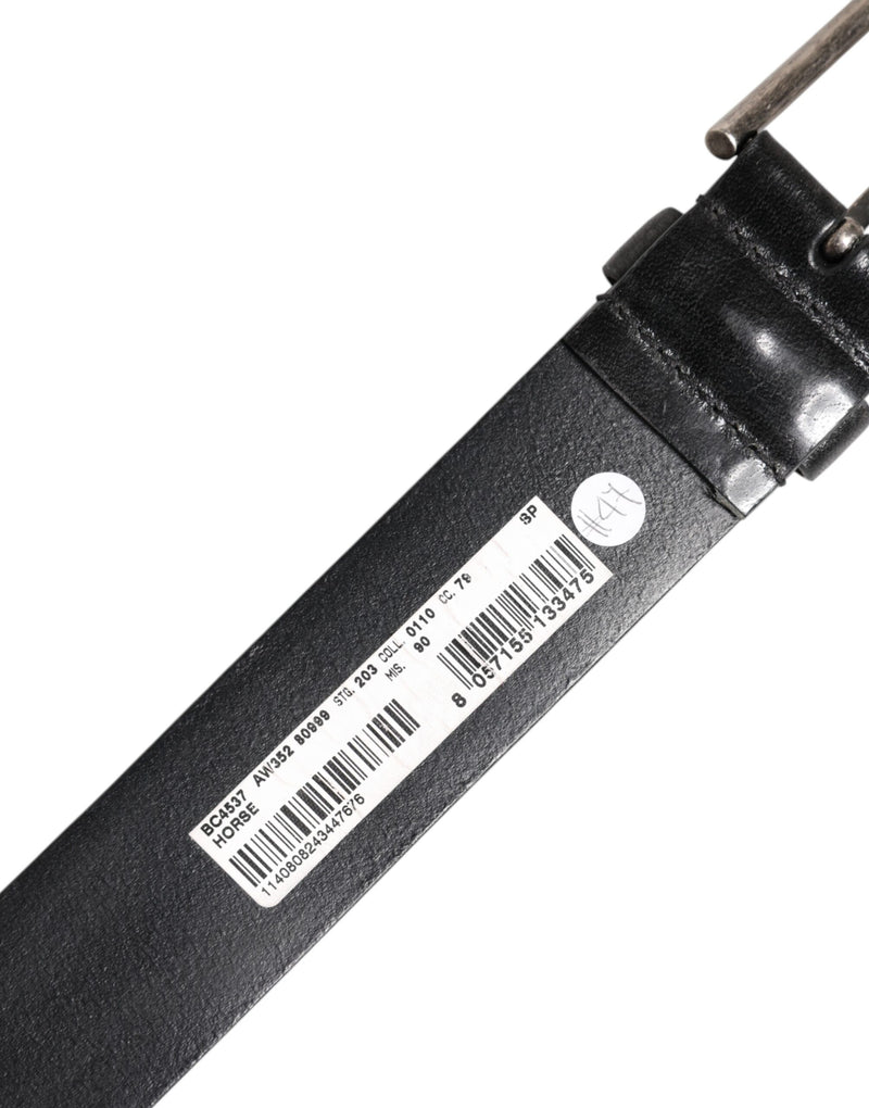 Dolce &amp; Gabbana Zwarte Klassieke Leren Riem met Metalen Gesp