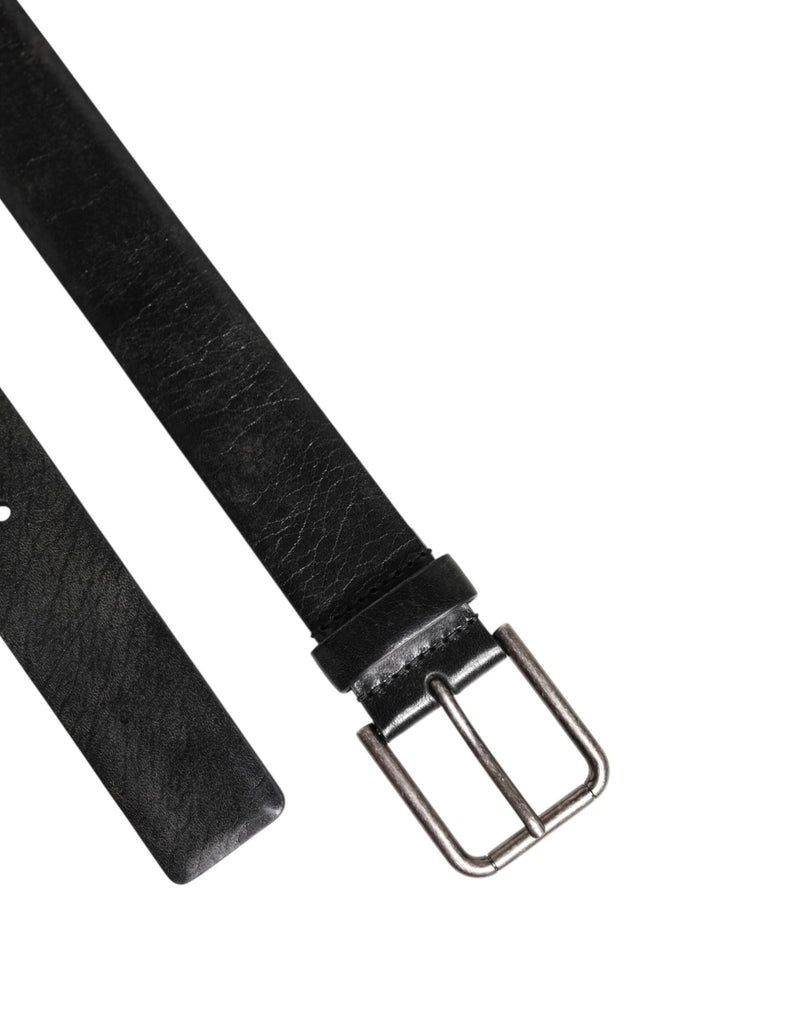 Dolce &amp; Gabbana Zwarte Klassieke Leren Riem met Metalen Gesp