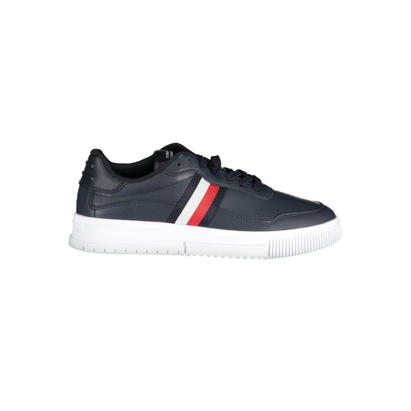 Tommy Hilfiger Blue Leather Men Sneaker - Stylish Comfort