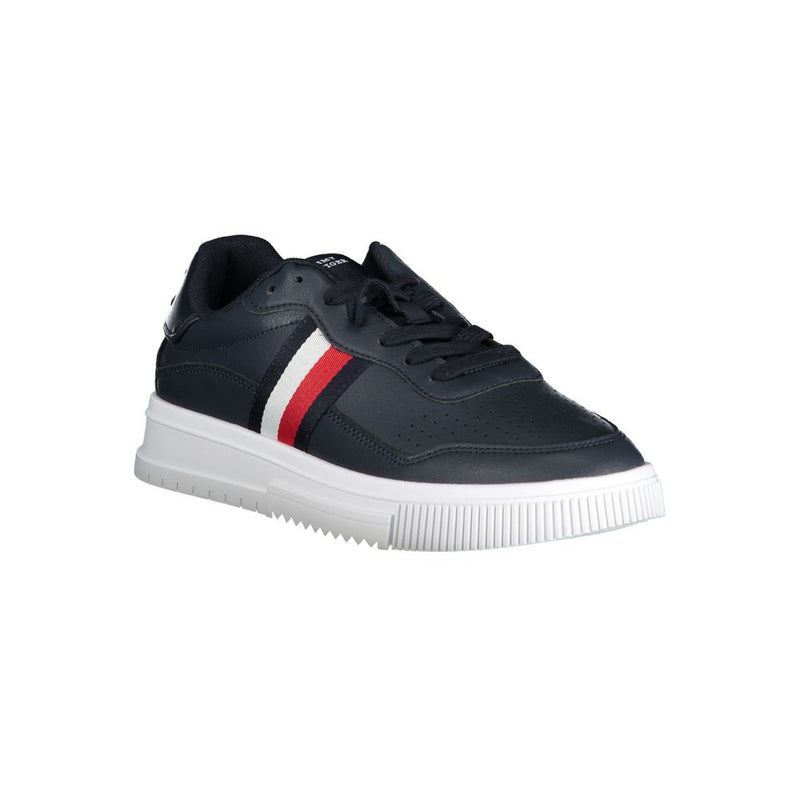 Tommy Hilfiger Blue Leather Men Sneaker - Stylish Comfort