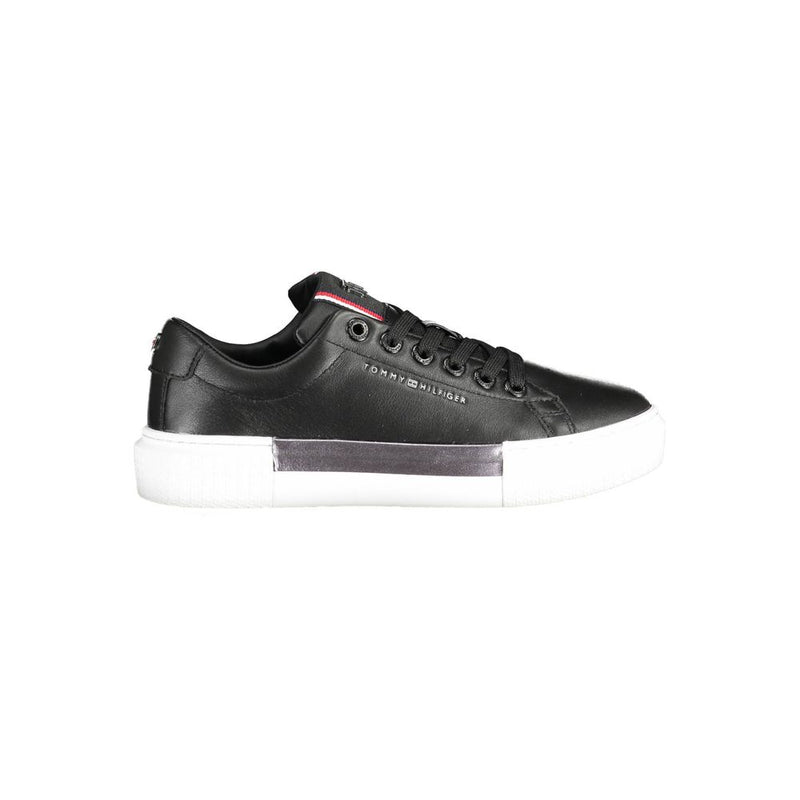 Tommy Hilfiger Black Leather Women Sneaker - All-Day Comfort