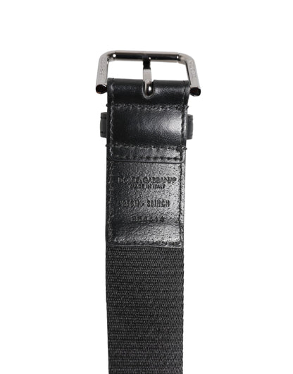 Dolce & Gabbana Zwart Blauw DG Logo Zilveren Metalen Gesp Riem