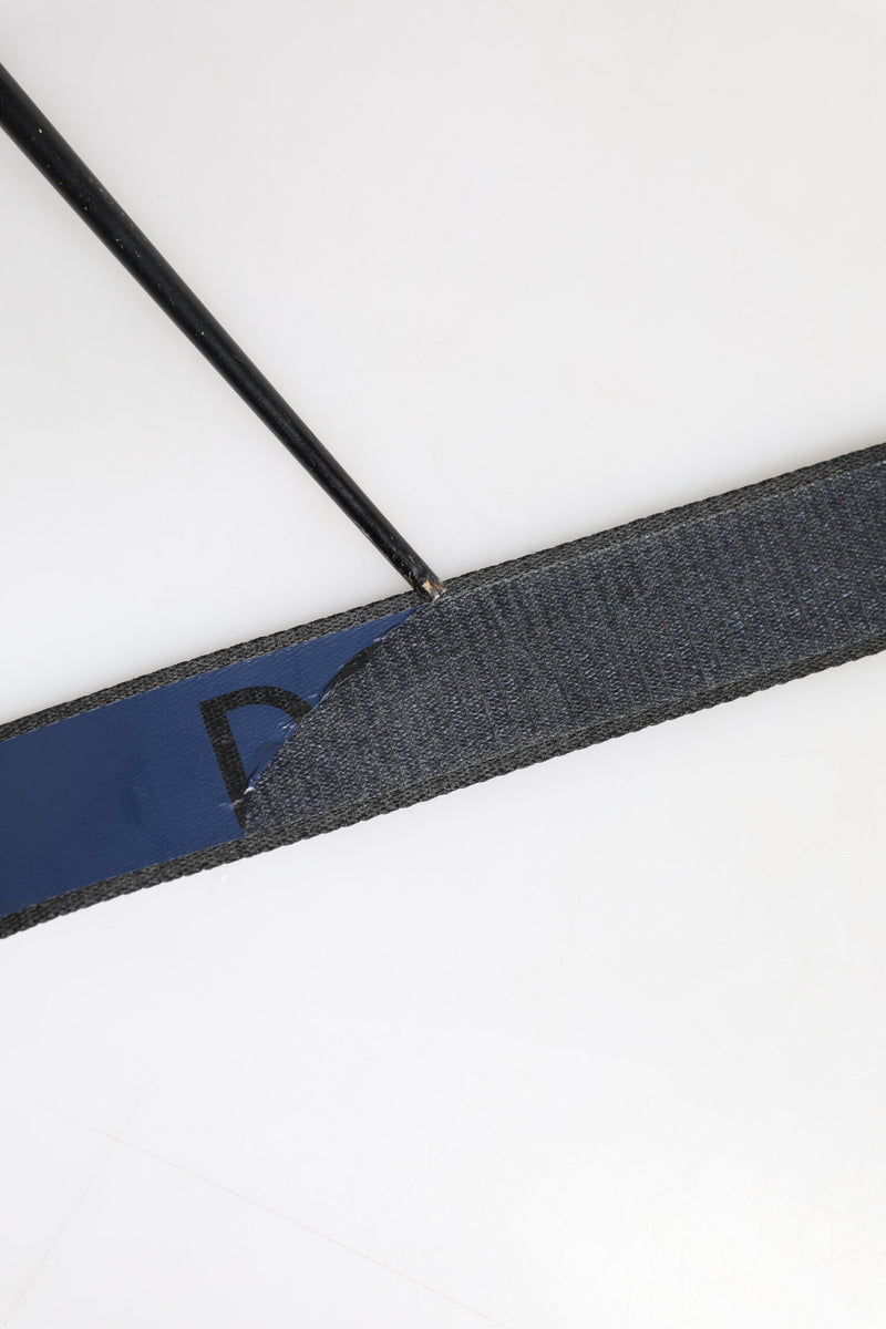 Dolce &amp; Gabbana Zwart Blauw DG Logo Zilveren Metalen Gesp Riem