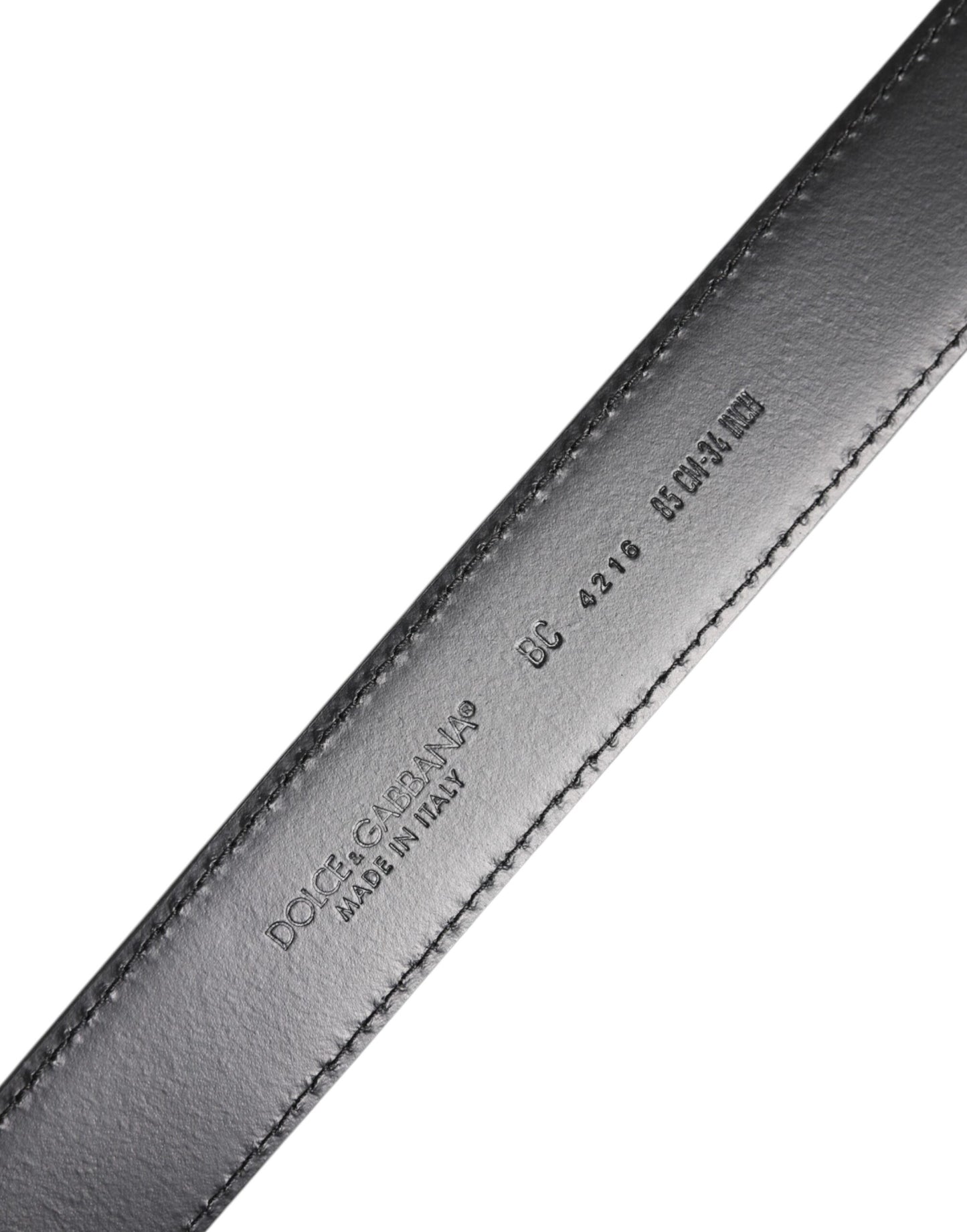 Dolce & Gabbana Zwarte Klassieke Kalfsleren Riem met Zilveren Gesp