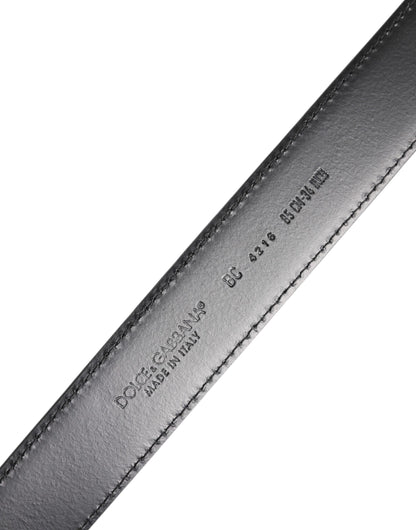 Dolce & Gabbana Zwarte Klassieke Kalfsleren Riem met Zilveren Gesp