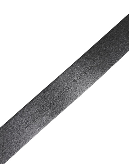 Dolce & Gabbana Zwarte Klassieke Leren Riem met Metalen Gesp