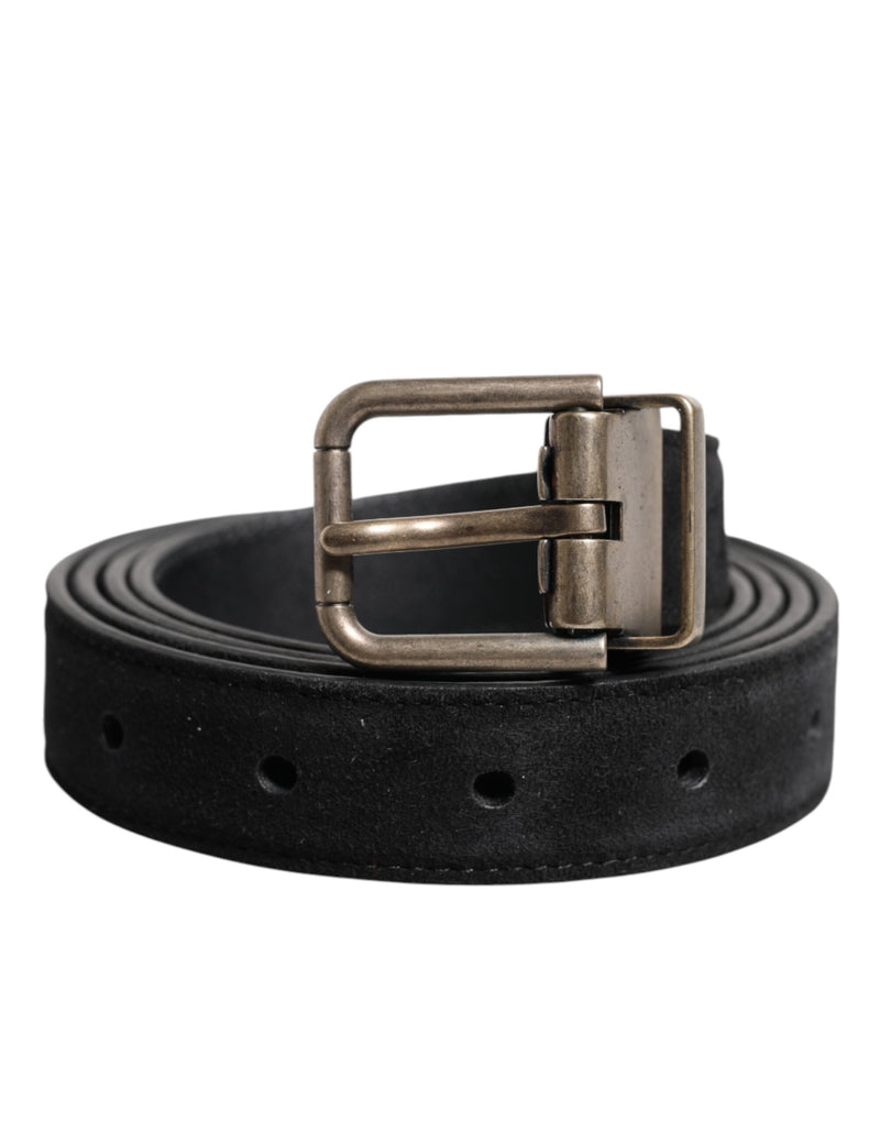 Dolce &amp; Gabbana Zwarte Kalfsleren Klassieke Metalen Gesp Riem