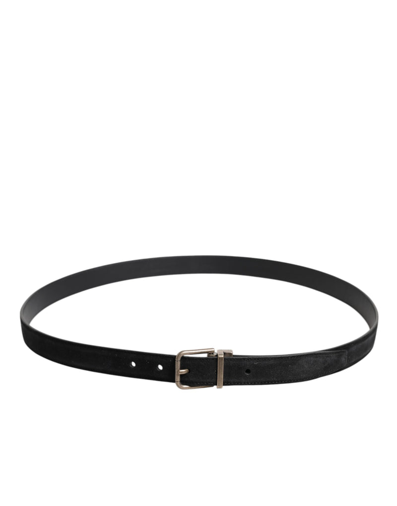 Dolce &amp; Gabbana Zwarte Kalfsleren Klassieke Metalen Gesp Riem