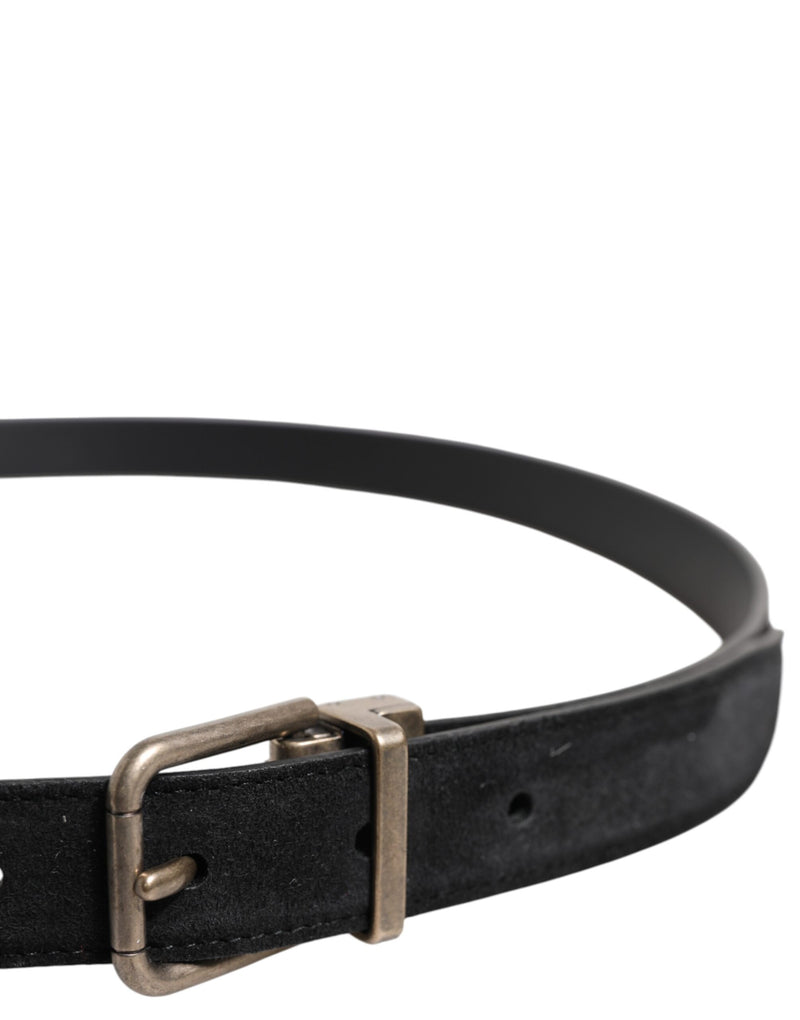 Dolce &amp; Gabbana Zwarte Kalfsleren Klassieke Metalen Gesp Riem