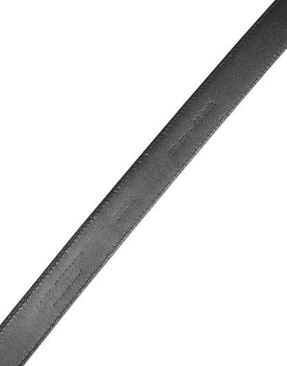 Dolce & Gabbana Zwarte Kalfsleren Klassieke Metalen Gesp Riem