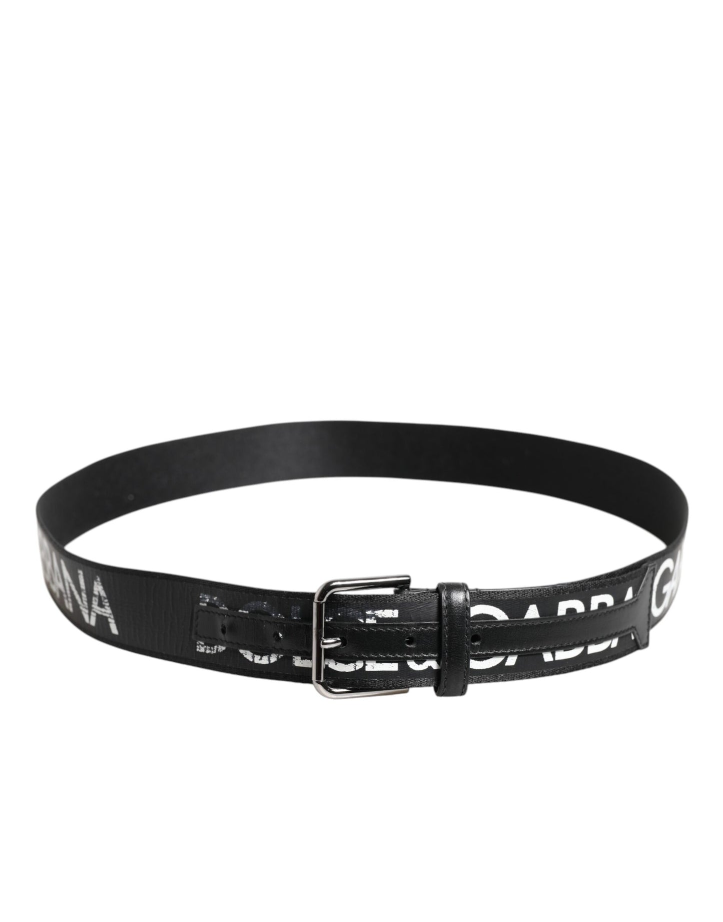 Dolce & Gabbana zwart-wit DG-logo riem met metalen gesp van messing