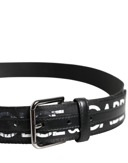 Dolce & Gabbana zwart-wit DG-logo riem met metalen gesp van messing