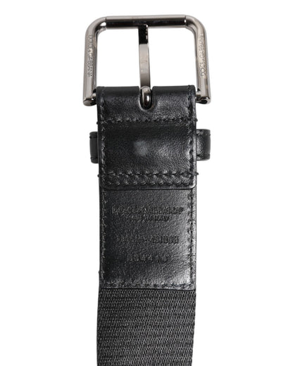 Dolce & Gabbana zwart-wit DG-logo riem met metalen gesp van messing