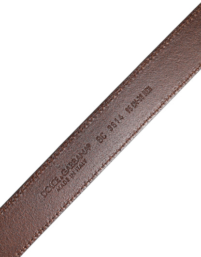 Ceinture classique en cuir vert Dolce & Gabbana avec boucle en métal