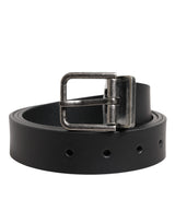 Ceinture classique en cuir noir Dolce &amp; Gabbana avec boucle en métal
