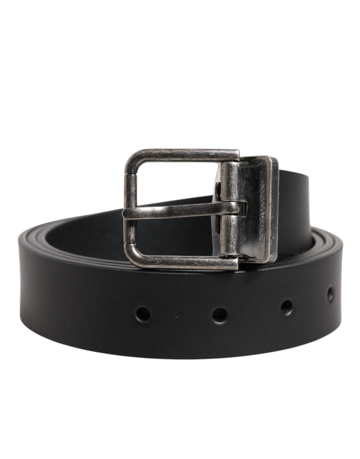 Dolce &amp; Gabbana Zwarte Klassieke Leren Riem met Metalen Gesp