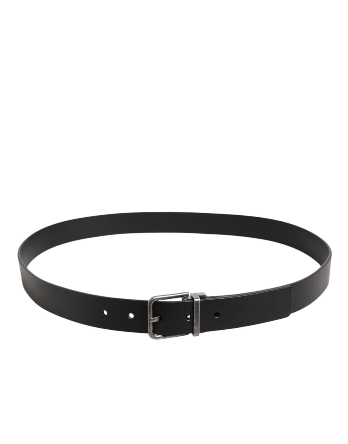 Ceinture classique en cuir noir Dolce &amp; Gabbana avec boucle en métal