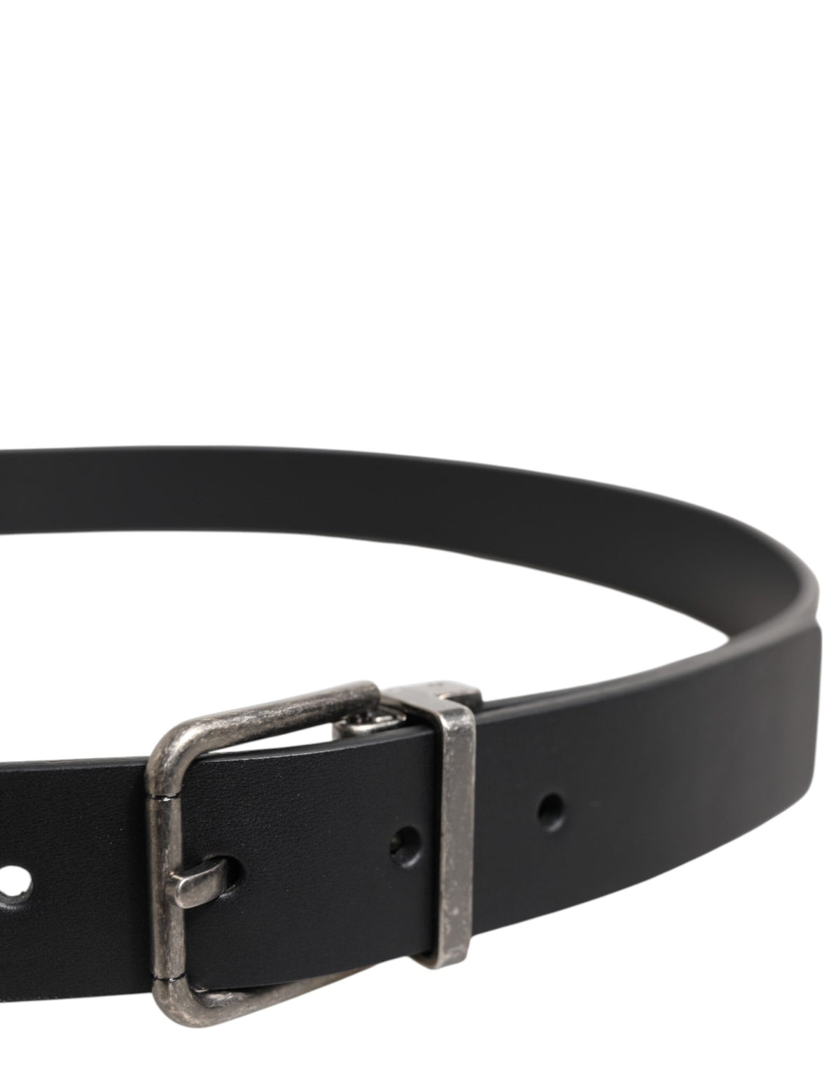 Ceinture classique en cuir noir Dolce &amp; Gabbana avec boucle en métal