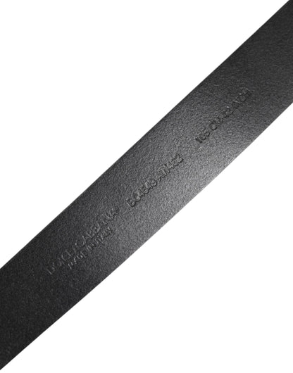 Dolce & Gabbana Zwarte Klassieke Leren Riem met Metalen Gesp