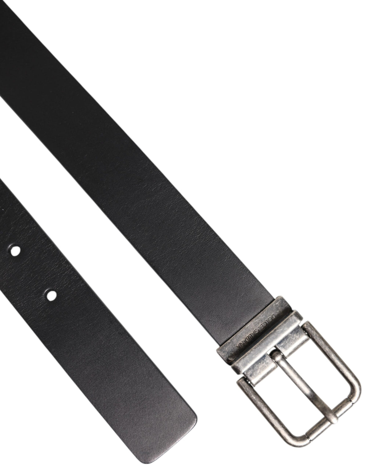 Ceinture classique en cuir noir Dolce &amp; Gabbana avec boucle en métal