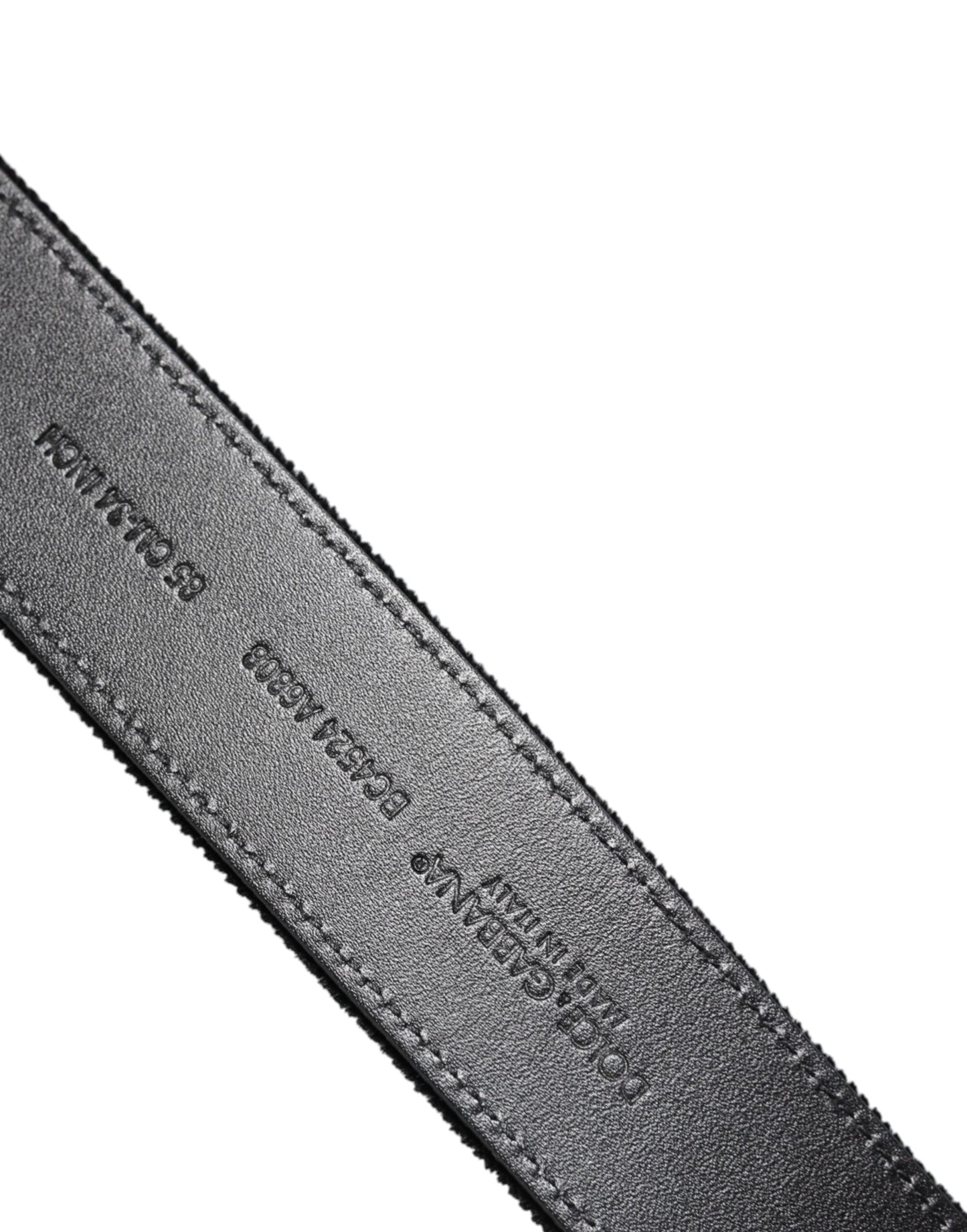 Dolce & Gabbana Zwarte Katoenen Zilveren Metalen Gesp Riem