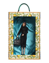 Dolce & Gabbana MARIA Black Dress Porcelain Fashion Show Leather Bag