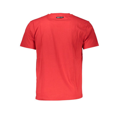 T-shirt homme en coton rouge Cavalli Class