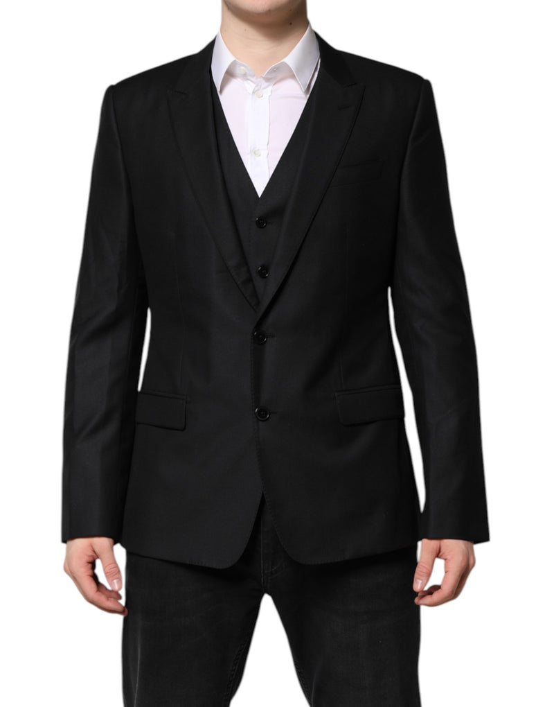 Dolce & Gabbana Costume Noir à Un Boutonnage 2 Pièces