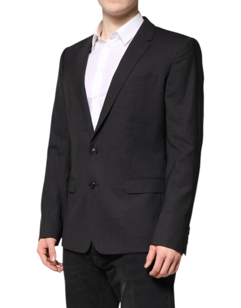 Dolce &amp; Gabbana donkergrijze MARTINI jas met enkele knoopsluiting