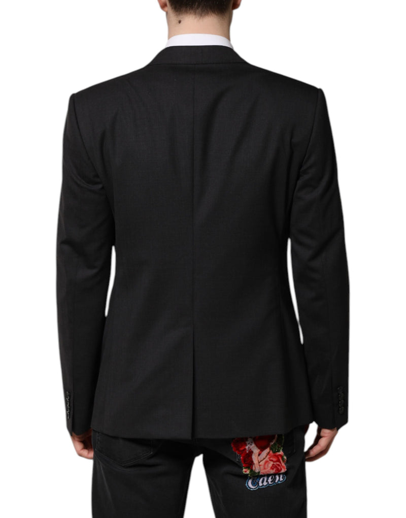 Dolce &amp; Gabbana donkergrijze MARTINI jas met enkele knoopsluiting