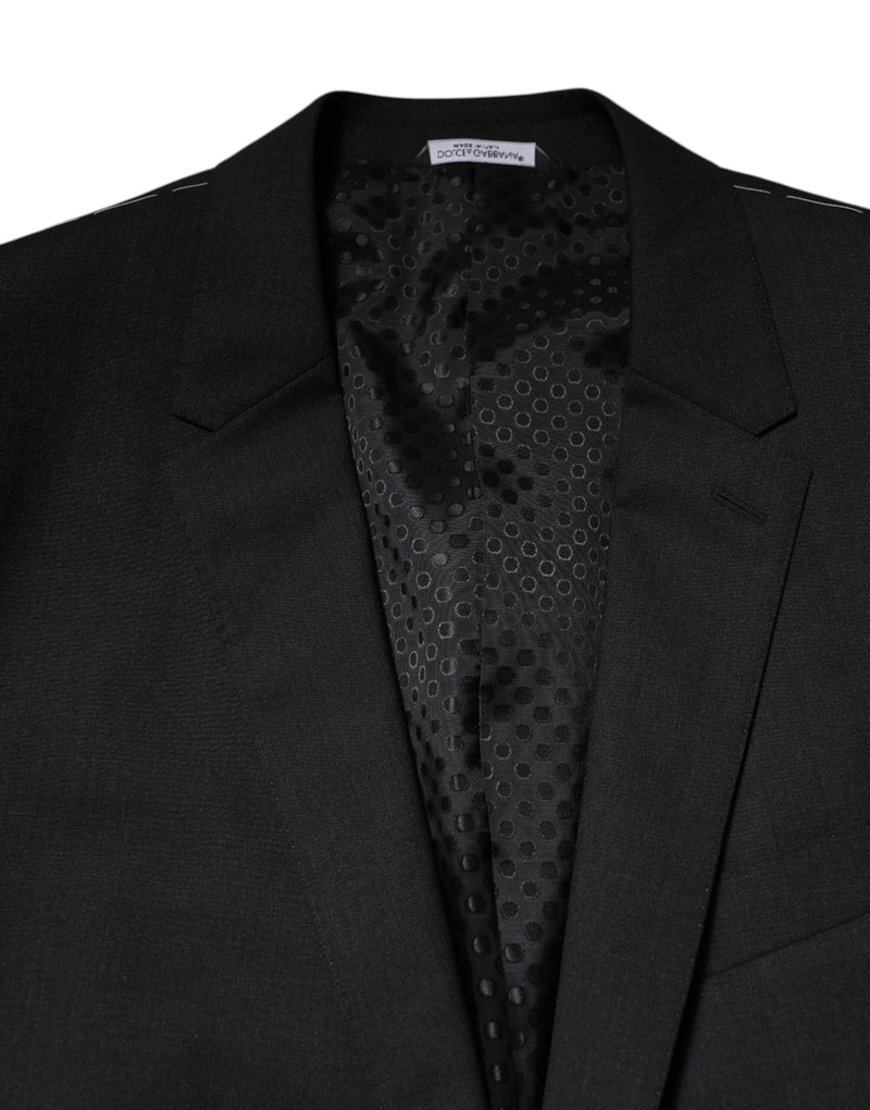 Dolce &amp; Gabbana donkergrijze MARTINI jas met enkele knoopsluiting
