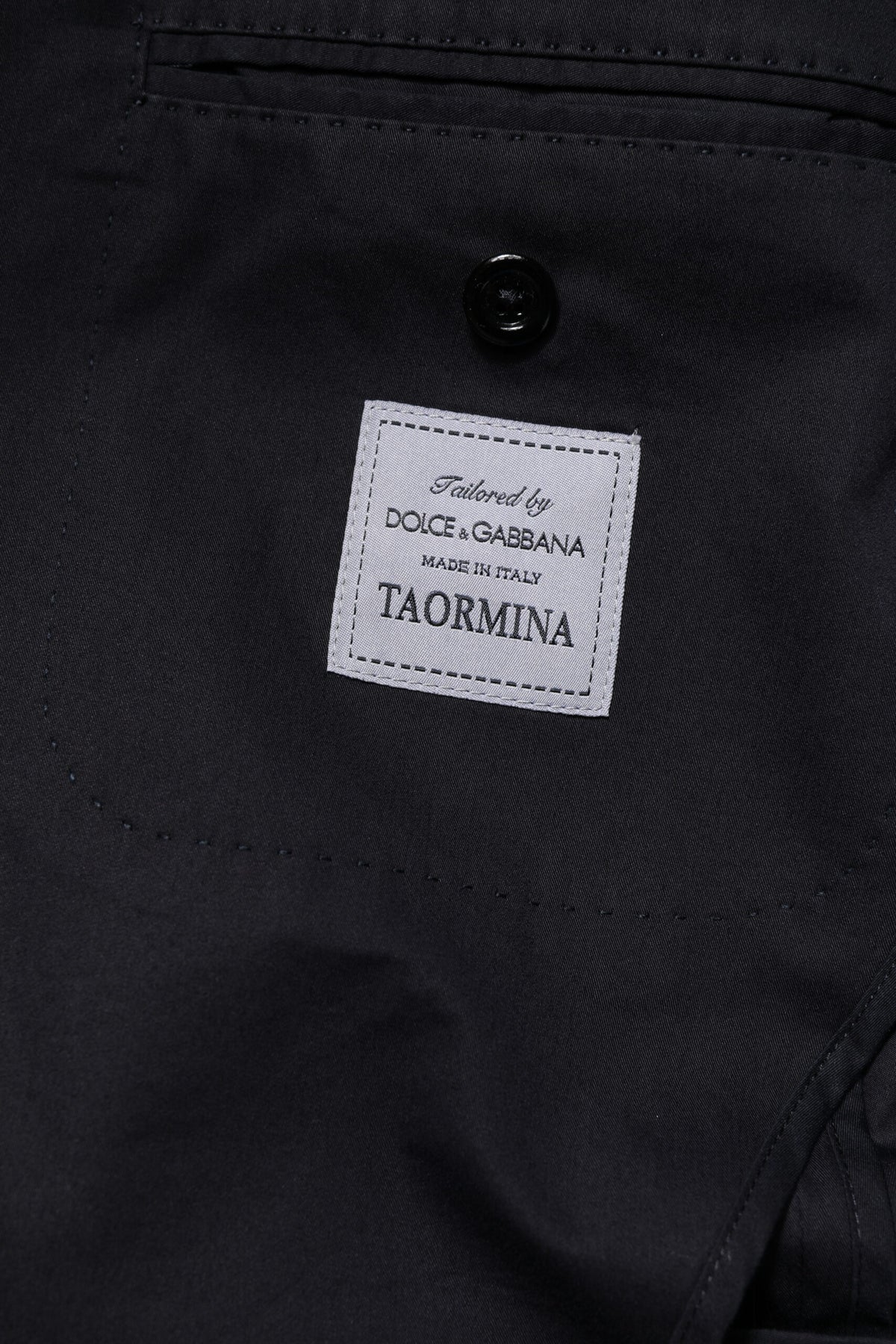Dolce &amp; Gabbana TAORMINA veste de costume en coton bleu foncé
