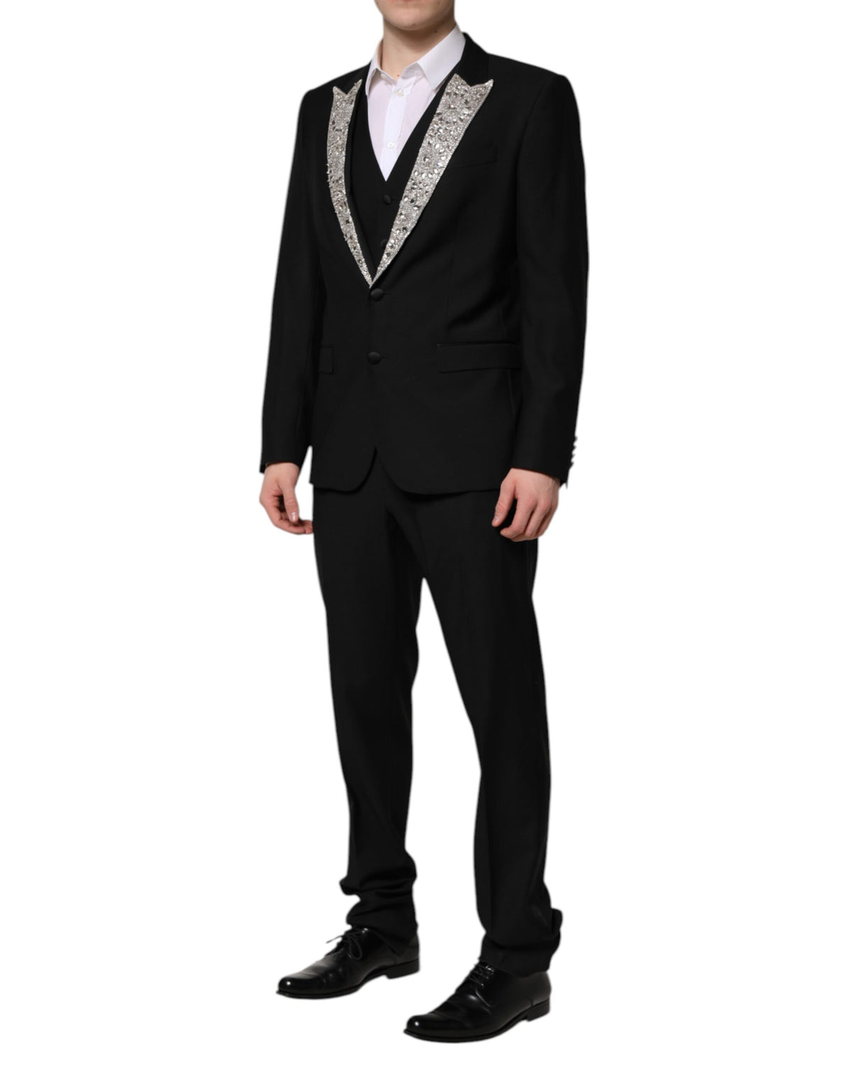 Dolce & Gabbana Black MARTINI Crystal Embellished 3 Pc Suit