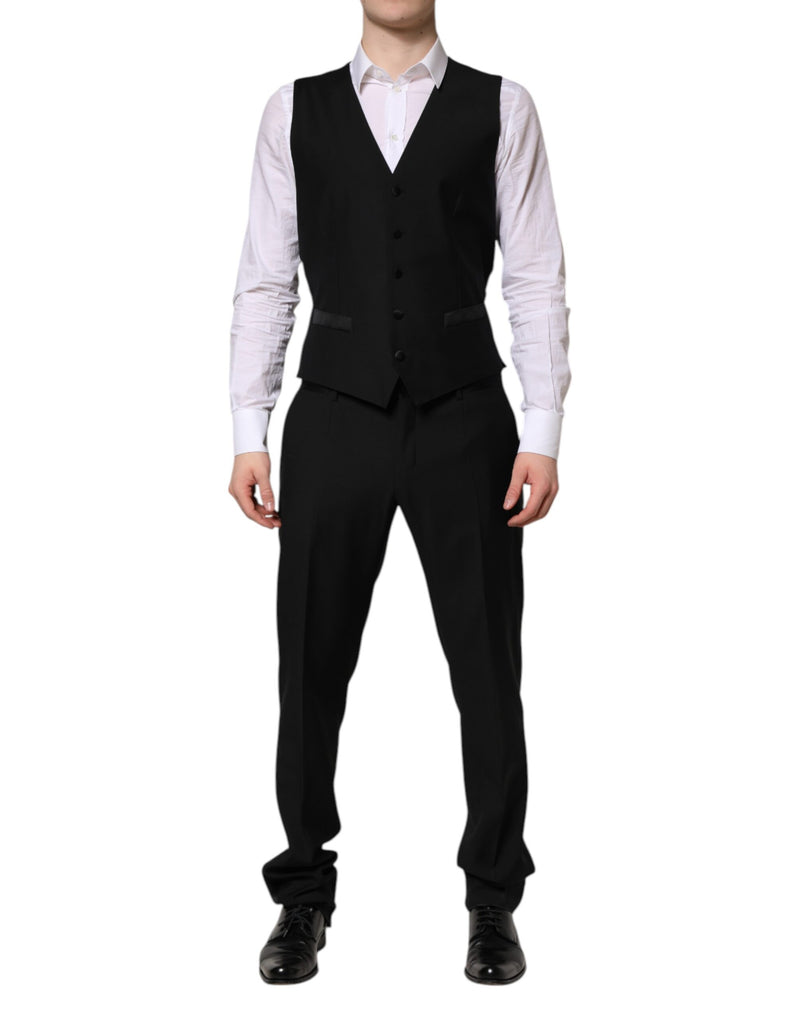Dolce & Gabbana Black MARTINI Crystal Embellished 3 Pc Suit