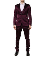 Dolce & Gabbana Costume 3 Pièces en Soie Violet Foncé
