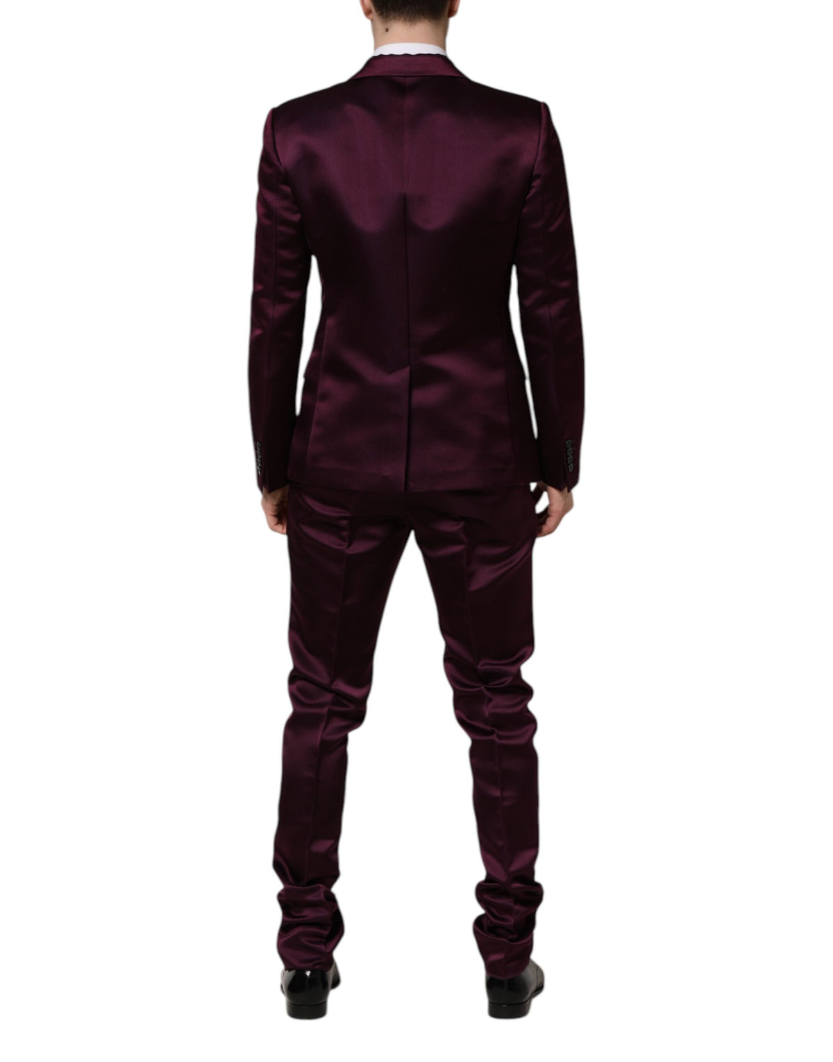 Dolce & Gabbana Costume 3 Pièces en Soie Violet Foncé