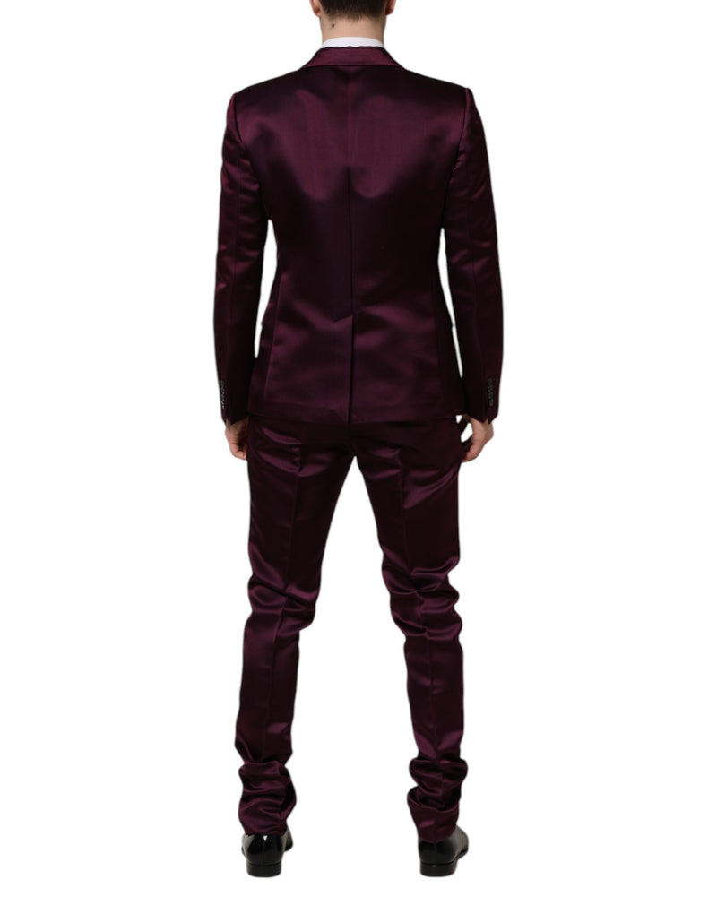 Dolce & Gabbana Costume 3 Pièces en Soie Violet Foncé
