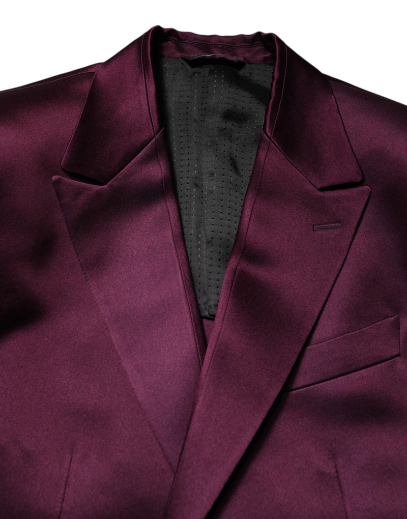 Dolce & Gabbana Costume 3 Pièces en Soie Violet Foncé