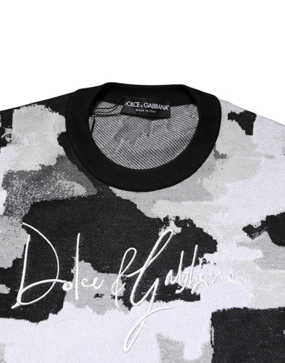 Dolce & Gabbana Multicolor Logo Crew Neck Pullover Sweater