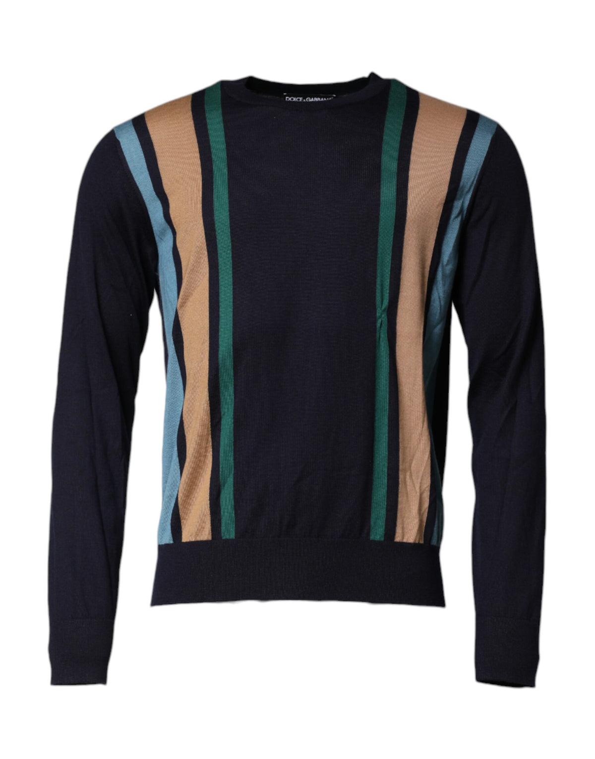 Pull en jersey à rayures multicolores et col rond de Dolce &amp; Gabbana