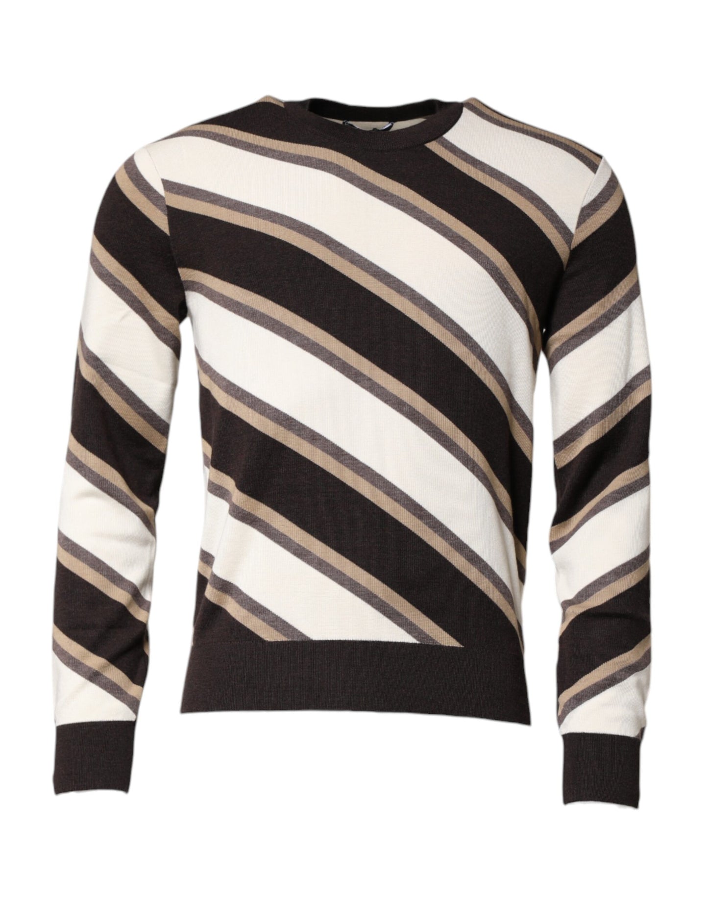 Dolce & Gabbana Multicolor Stripes Crew Neck Pullover Sweater