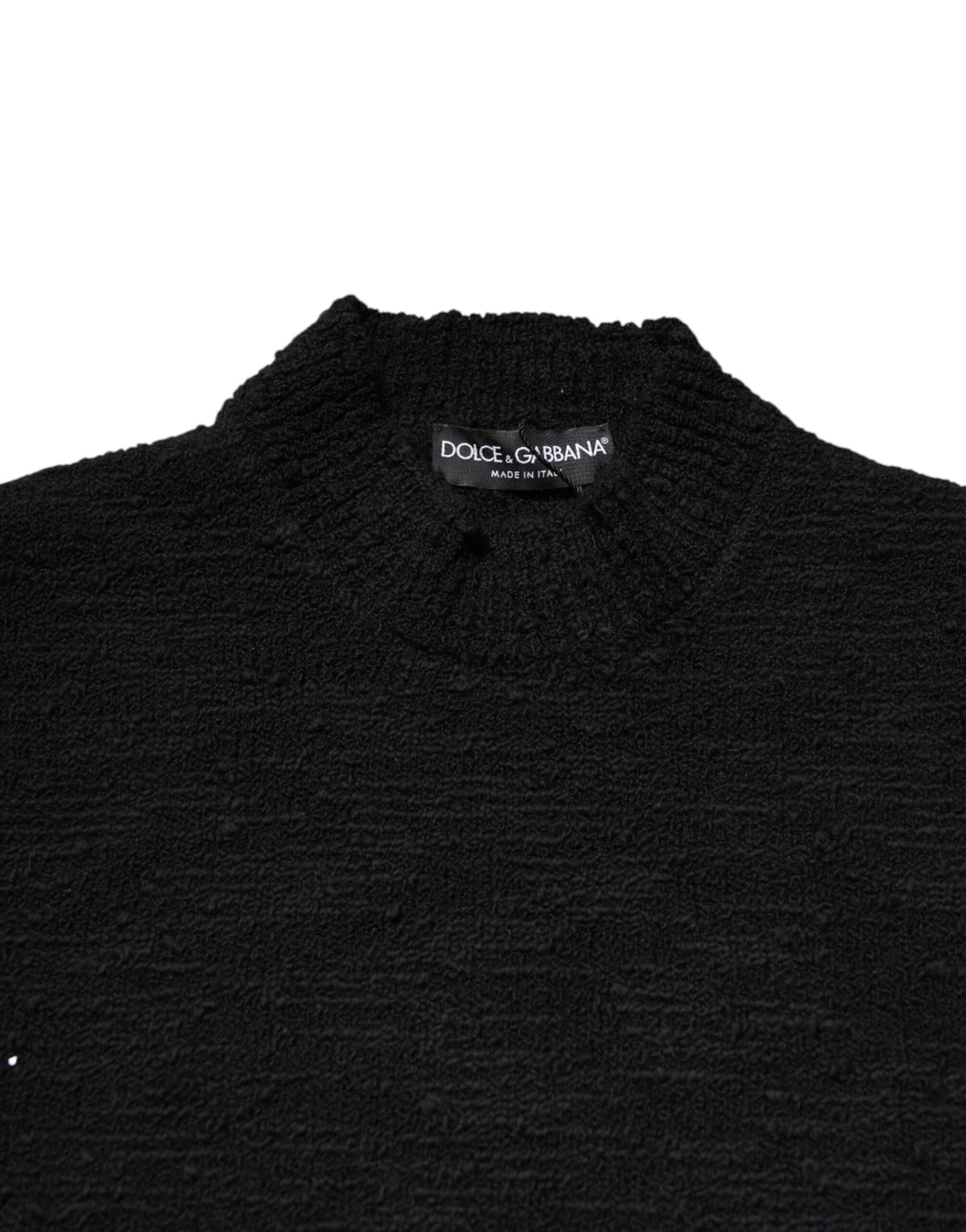 Pull en laine noire à col rond de Dolce &amp; Gabbana