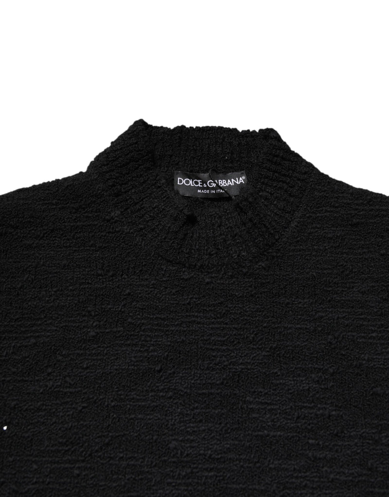 Pull en laine noire à col rond de Dolce &amp; Gabbana