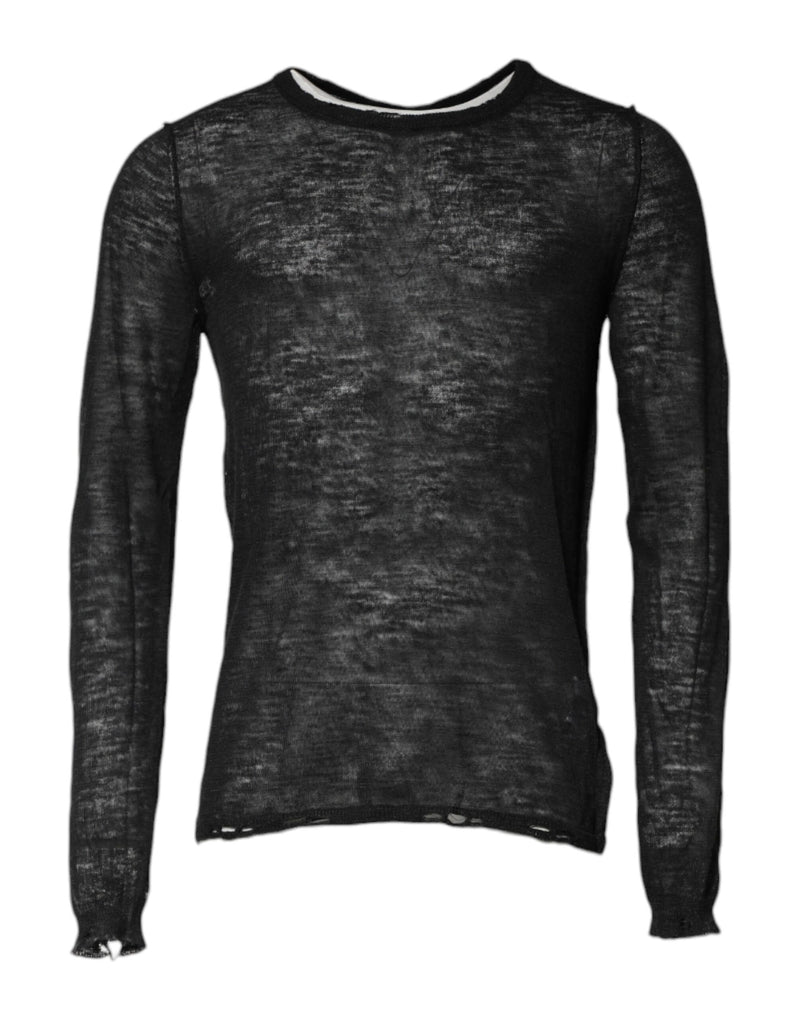 Dolce &amp; Gabbana Crew Neck Pullover Sweater van zwart polyester
