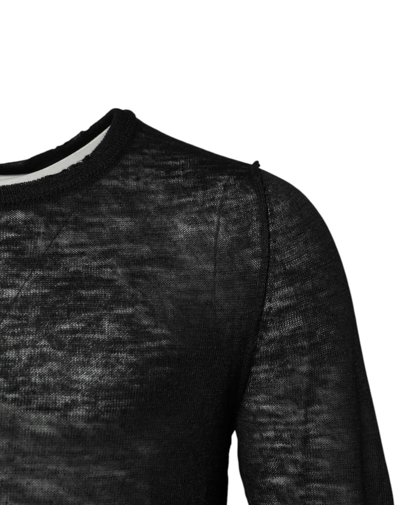 Dolce &amp; Gabbana Crew Neck Pullover Sweater van zwart polyester